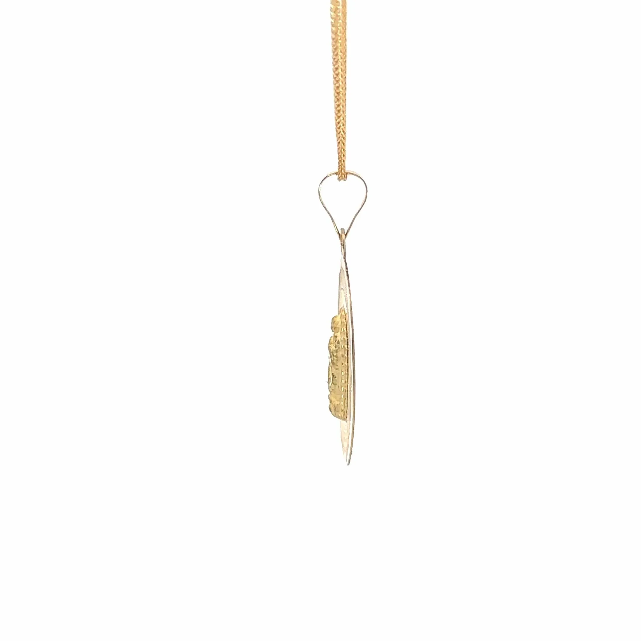 Baikalla 14k Yellow Gold Diamond Cut Lady Of Guadalupe Pendant Necklace