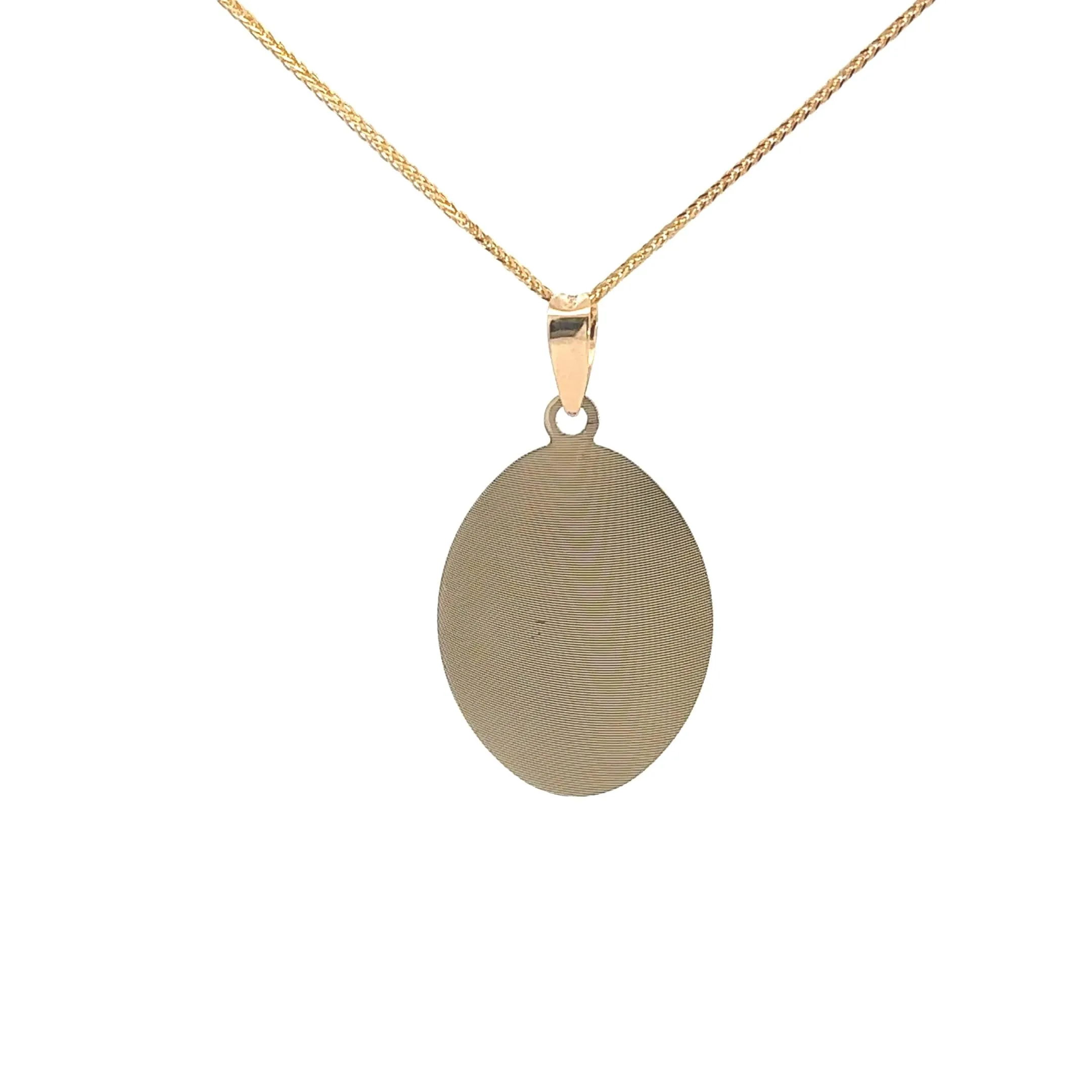 Baikalla 14k Yellow Gold Diamond Cut Lady Of Guadalupe Pendant Necklace