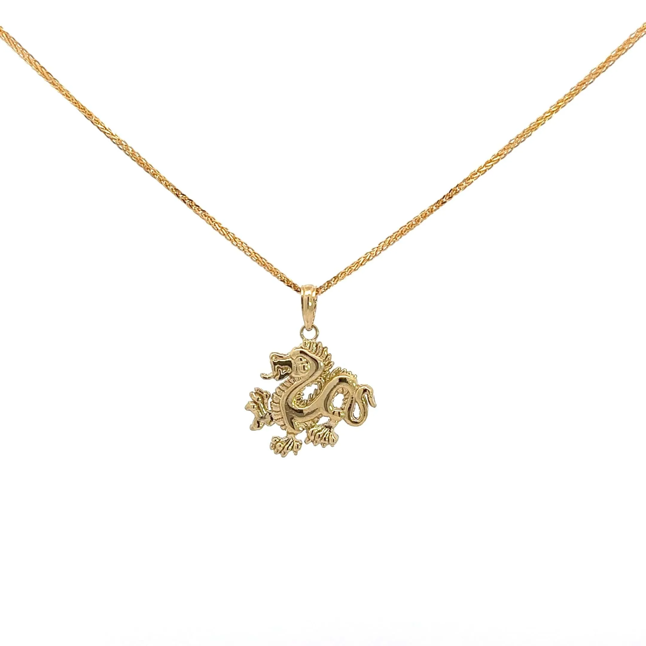 Baikalla 14k Yellow Gold Dragon Pendant Necklace