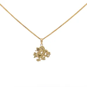 Baikalla 14k Yellow Gold Dragon Pendant Necklace