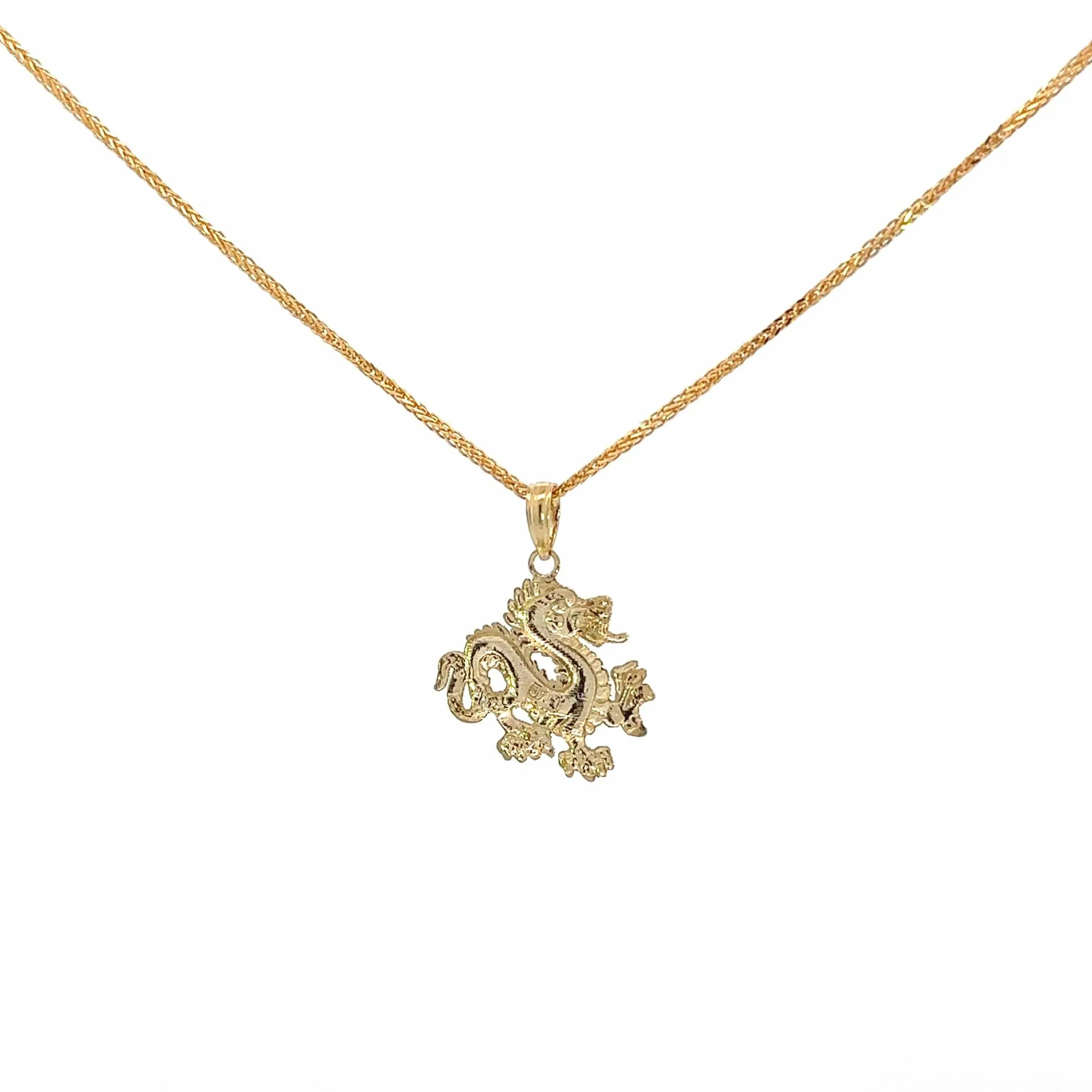 Baikalla 14k Yellow Gold Dragon Pendant Necklace