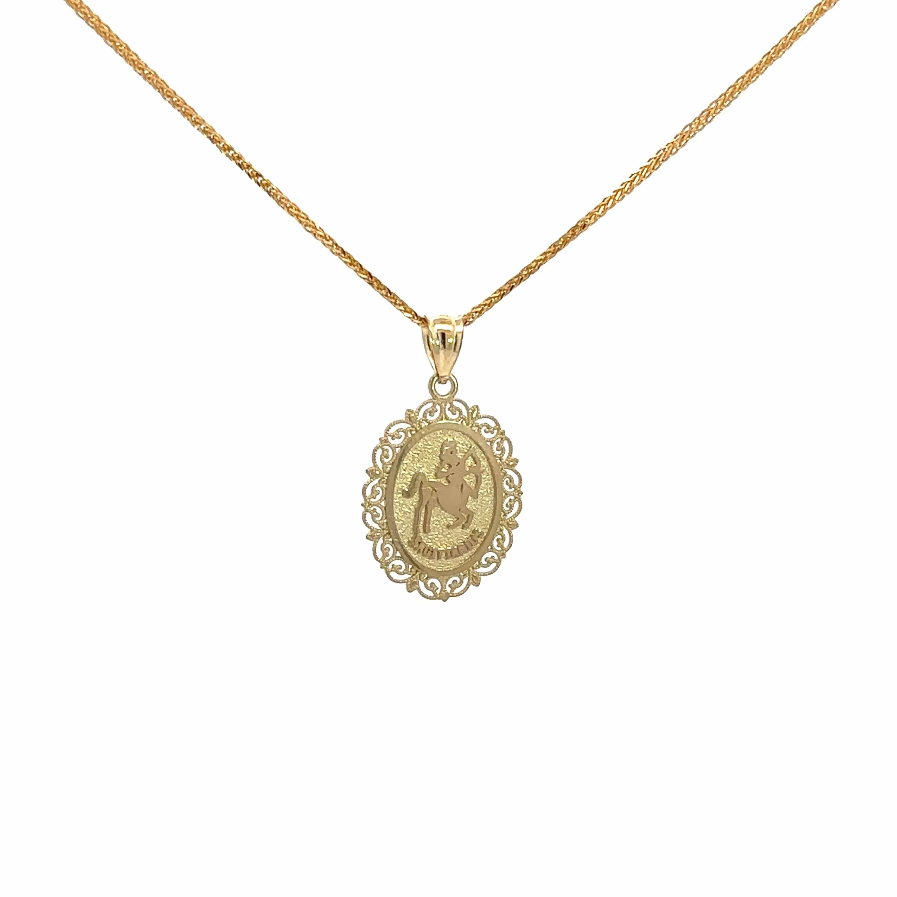 Baikalla 14k Yellow Gold Sagittarius Pendant Necklace