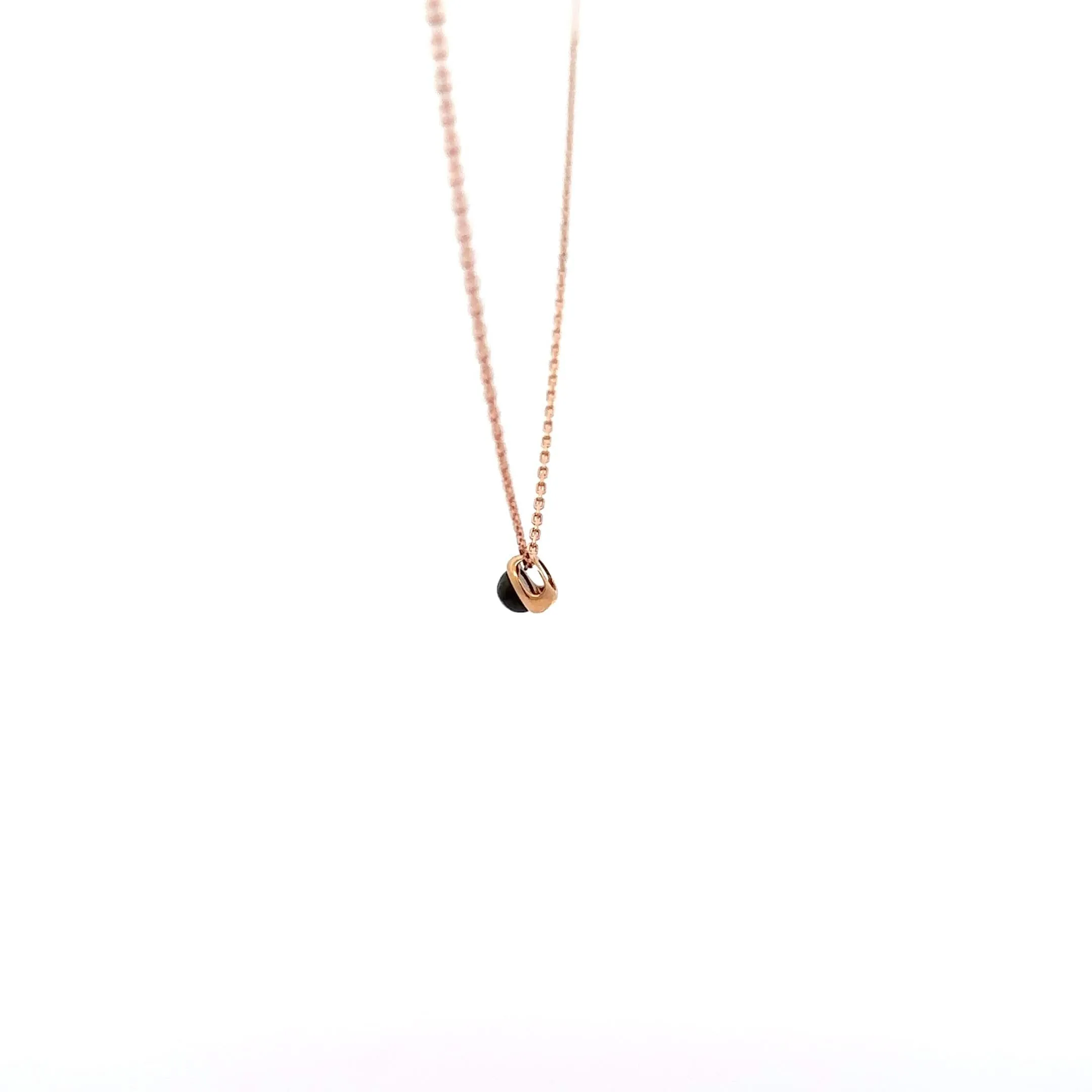 Baikalla 18K Rose Gold Round AAA Green Tourmaline Pendant Necklace