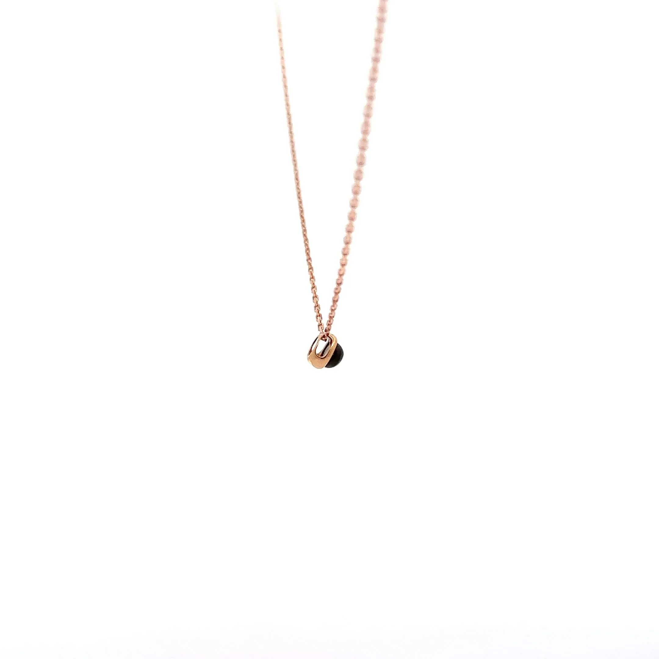 Baikalla 18K Rose Gold Round AAA Green Tourmaline Pendant Necklace