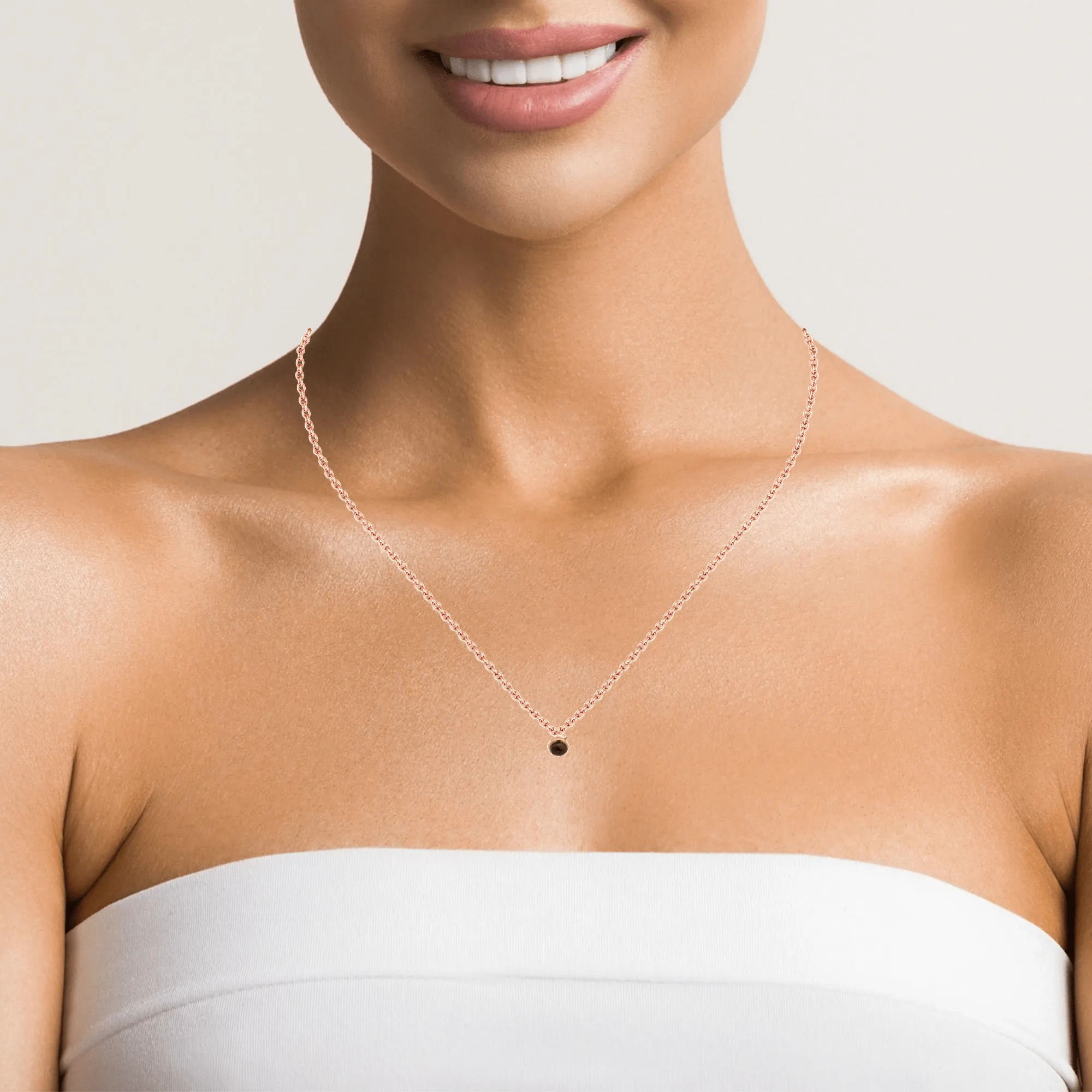 Baikalla 18K Rose Gold Round AAA Green Tourmaline Pendant Necklace