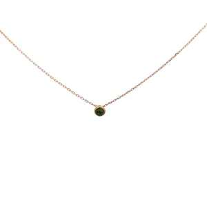 Baikalla 18K Rose Gold Round AAA Green Tourmaline Pendant Necklace