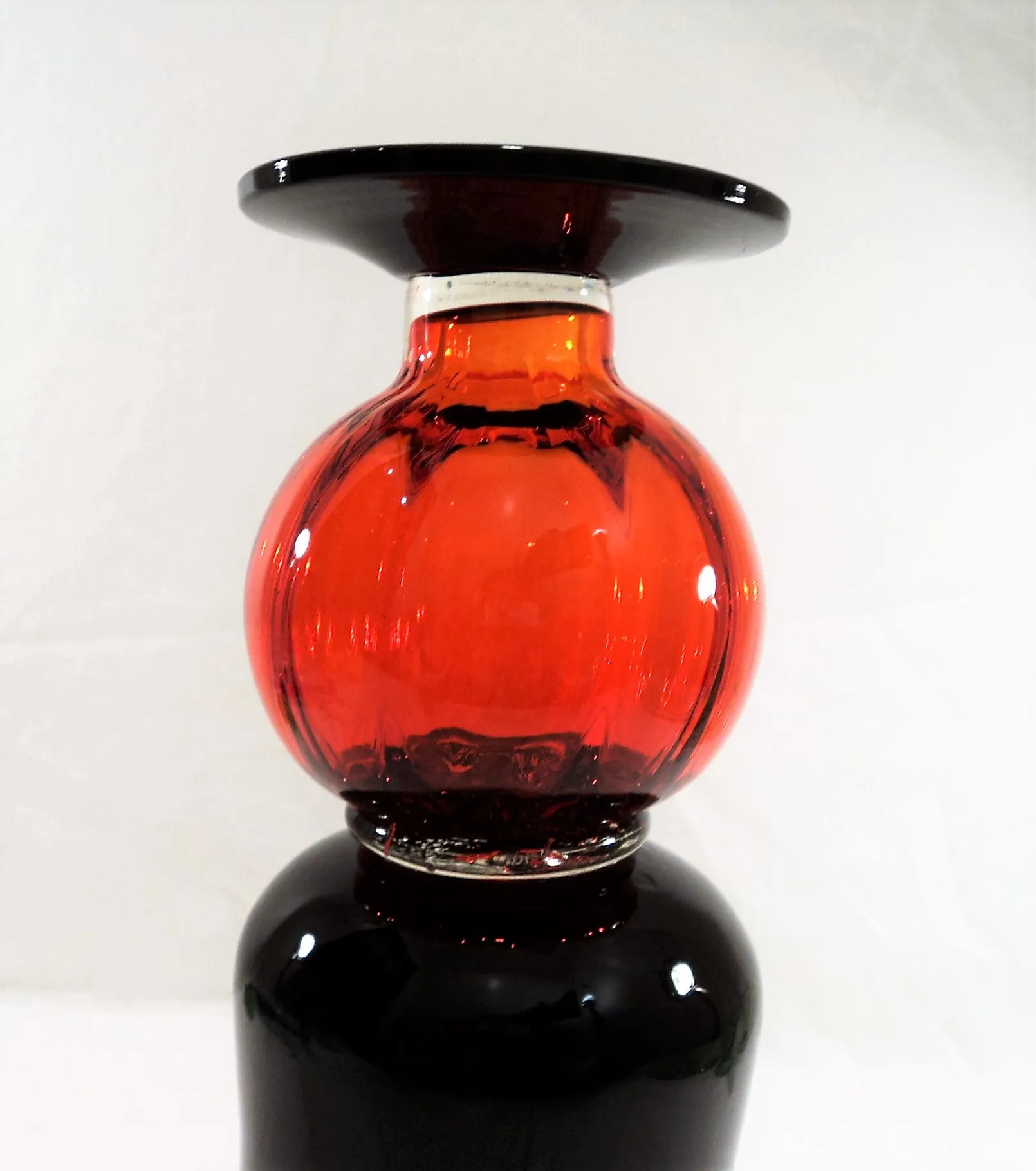 Black Ruby Glass Hand-Blown Vase