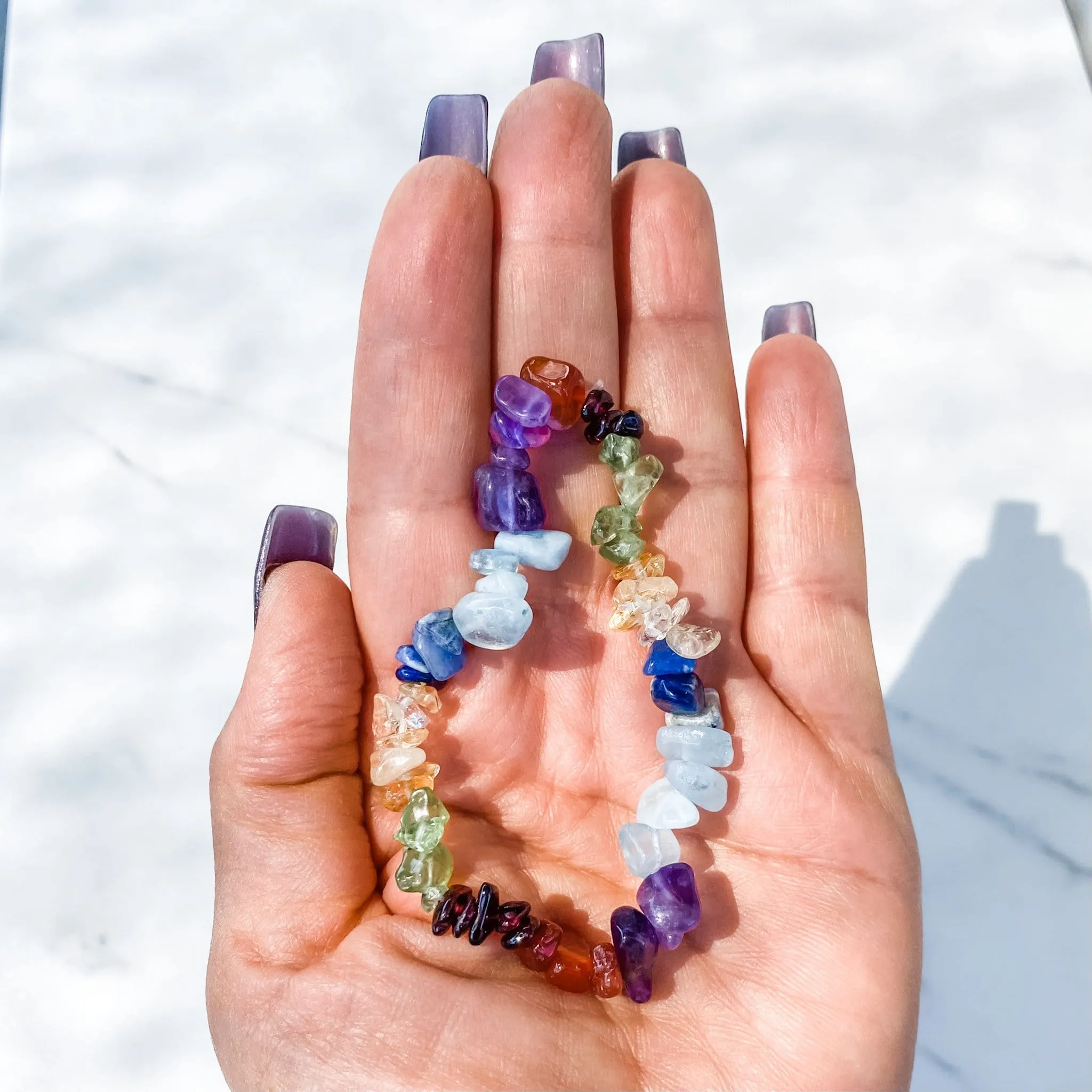 Chakra Crystal Chip Stretch Bracelet
