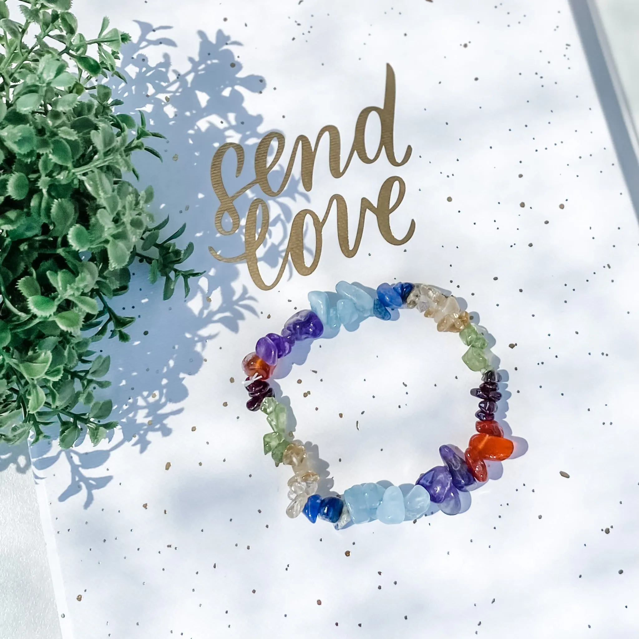 Chakra Crystal Chip Stretch Bracelet