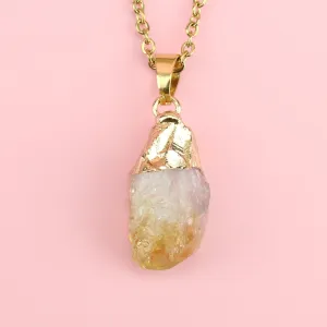 Citrine & Gold Leaf Necklace