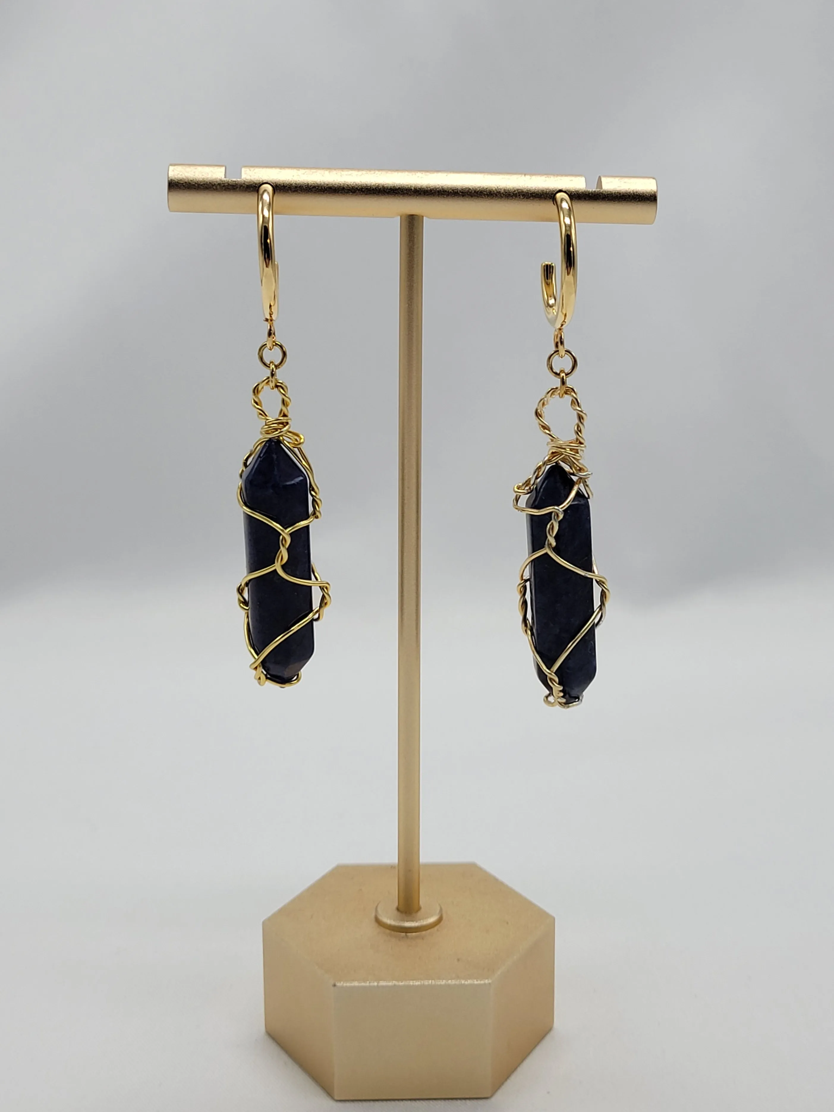 Crystal Point Hoop Earrings