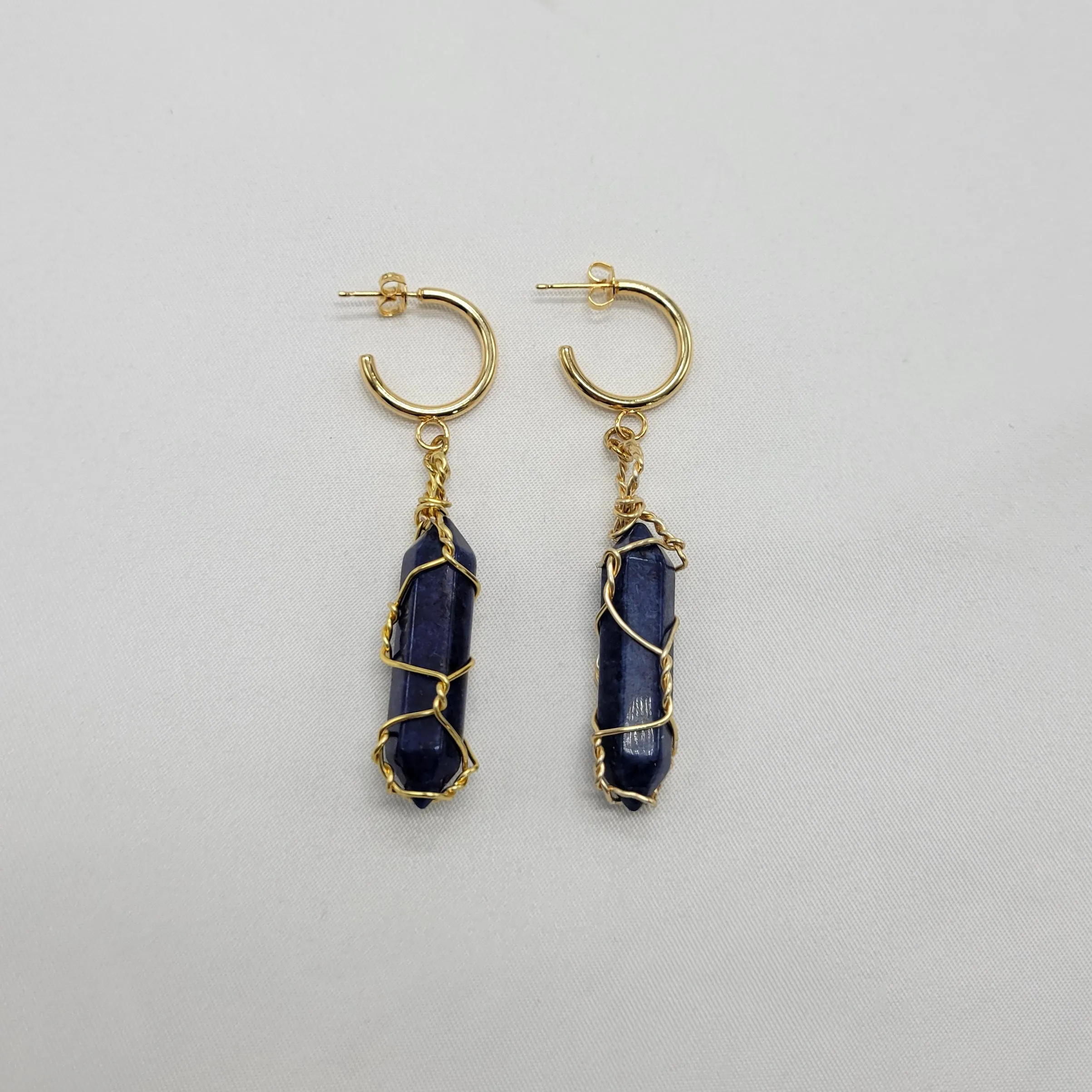 Crystal Point Hoop Earrings