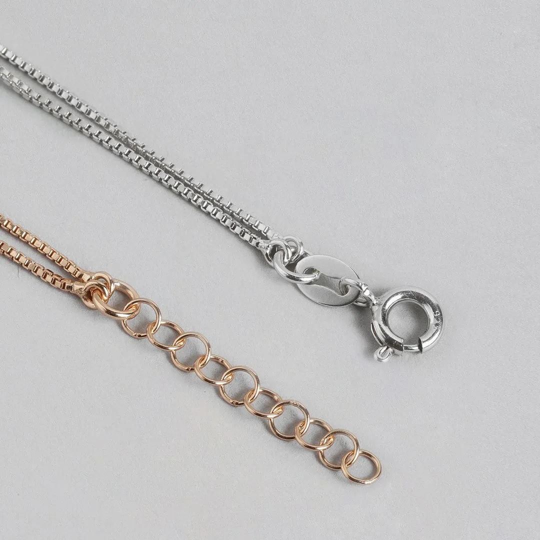 Dainty Hearts Dual-Tone 925 Sterling Silver Anklet