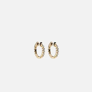 Dazzling Gemstone Hoop Earrings in 14kt Gold Over Sterling Silver