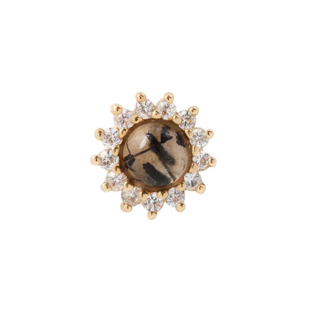Delphine - Tourmalated Quartz   White Sapphire - Threadless End