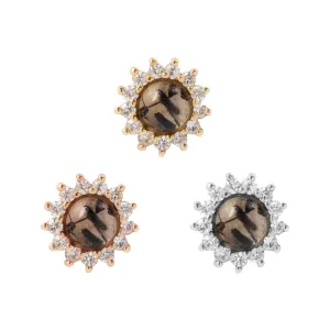 Delphine - Tourmalated Quartz   White Sapphire - Threadless End