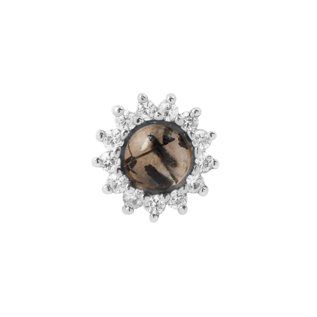 Delphine - Tourmalated Quartz   White Sapphire - Threadless End