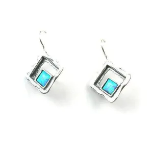 Designer Silver and Opaline Earrings - E4434