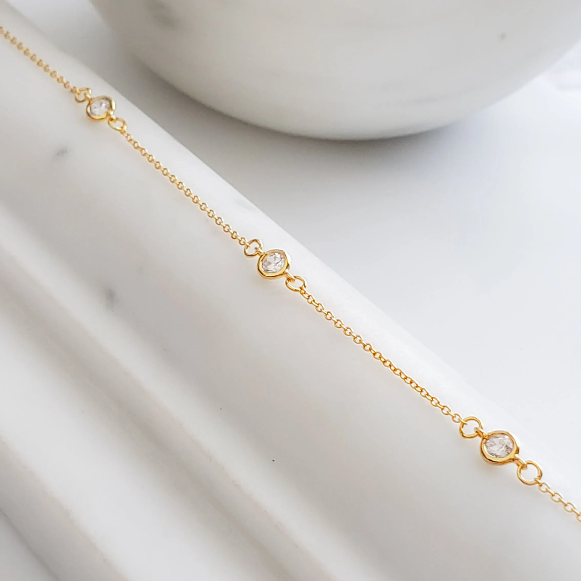 Diamond CZ Station Bracelet
