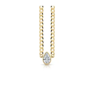 Diamond Solitaire on Cuban Necklace