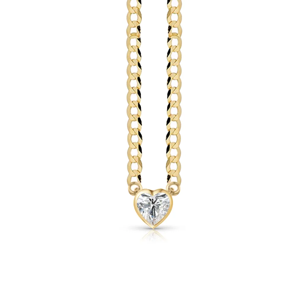 Diamond Solitaire on Cuban Necklace