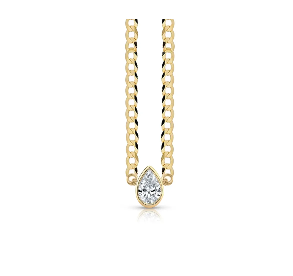 Diamond Solitaire on Cuban Necklace