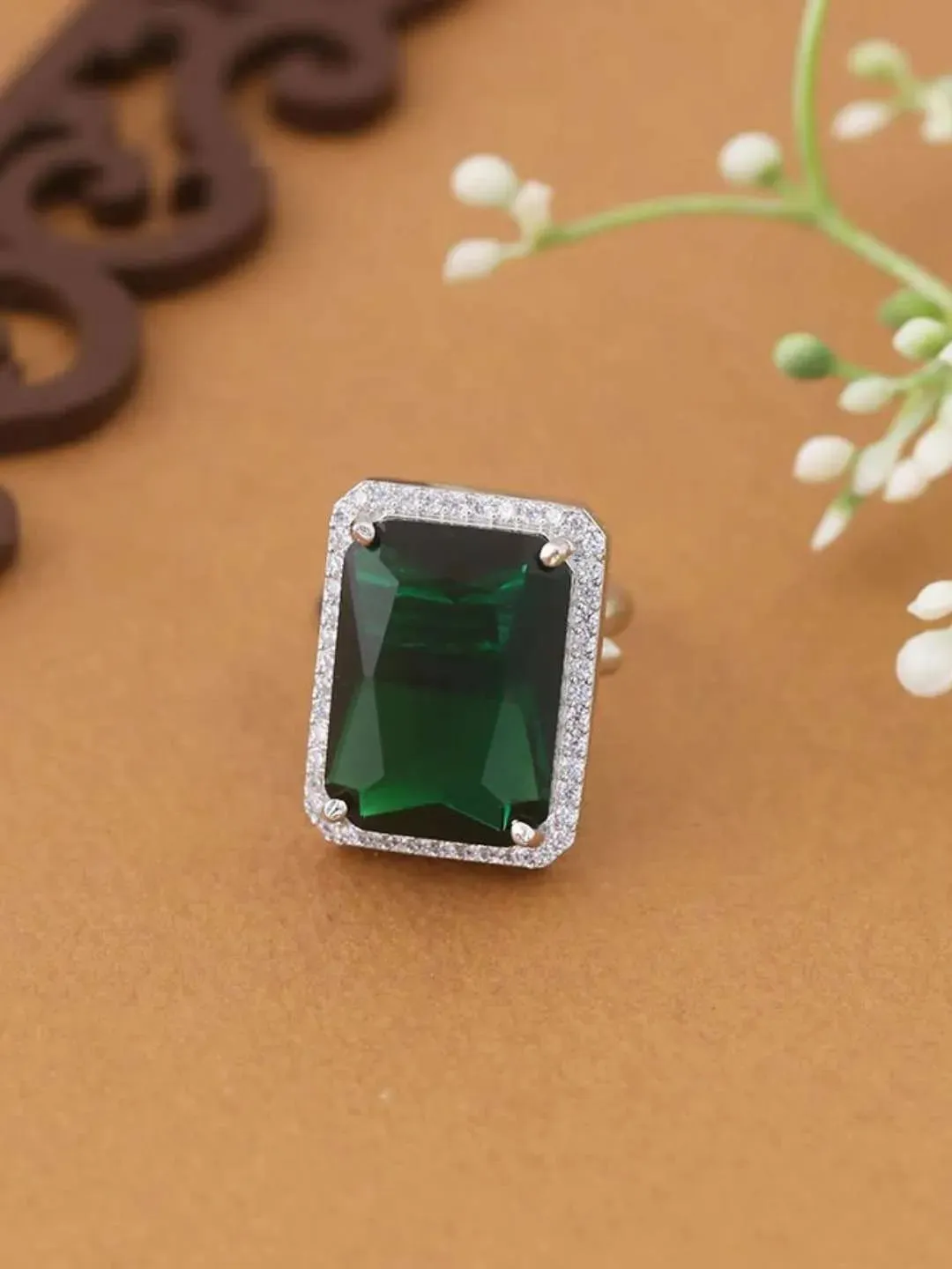 Dolly Singh In Emerald Ring