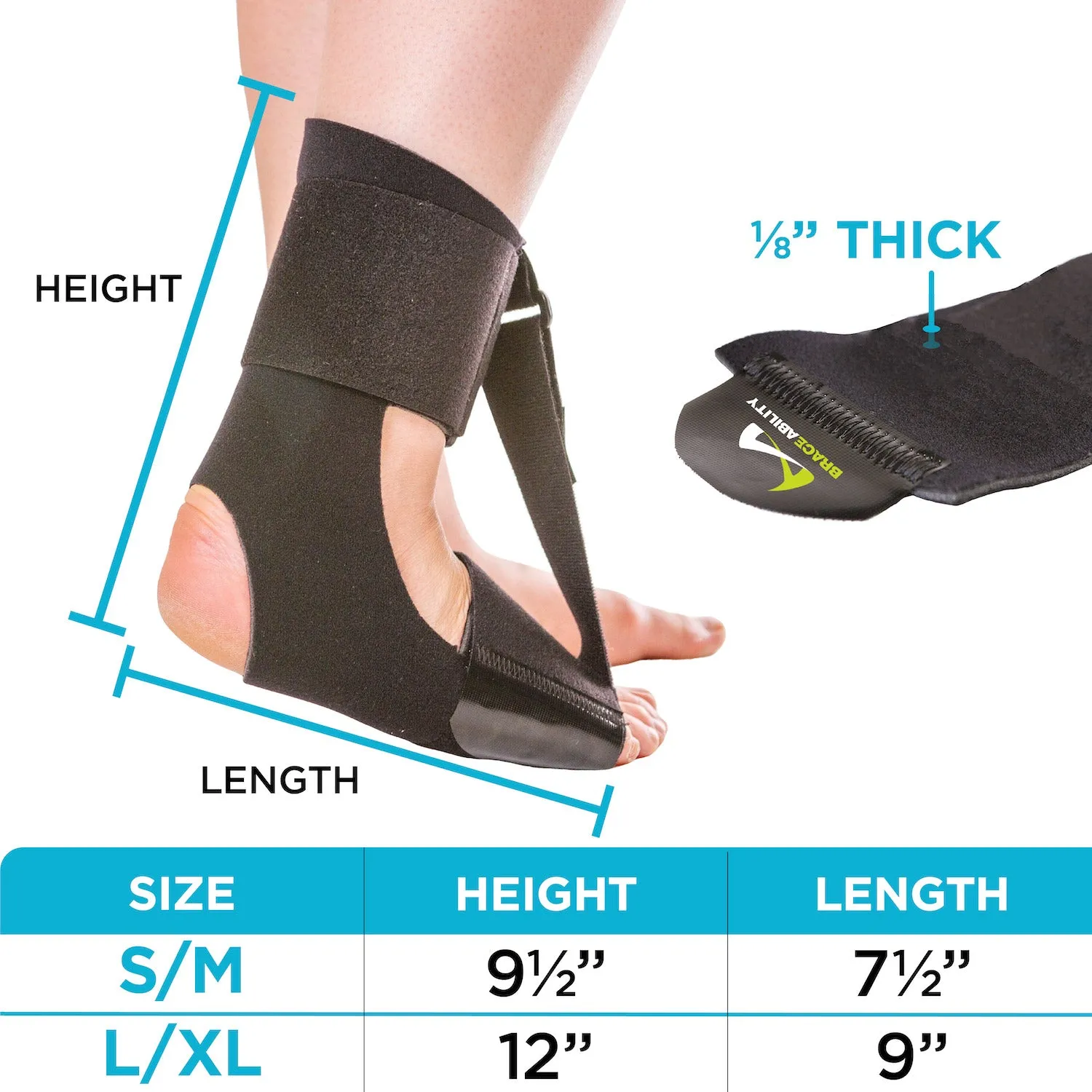 Drop Foot Brace for Sleeping | Adult's and Big Kid's Barefoot AFO Sock for Toe Walking or Neuropathy