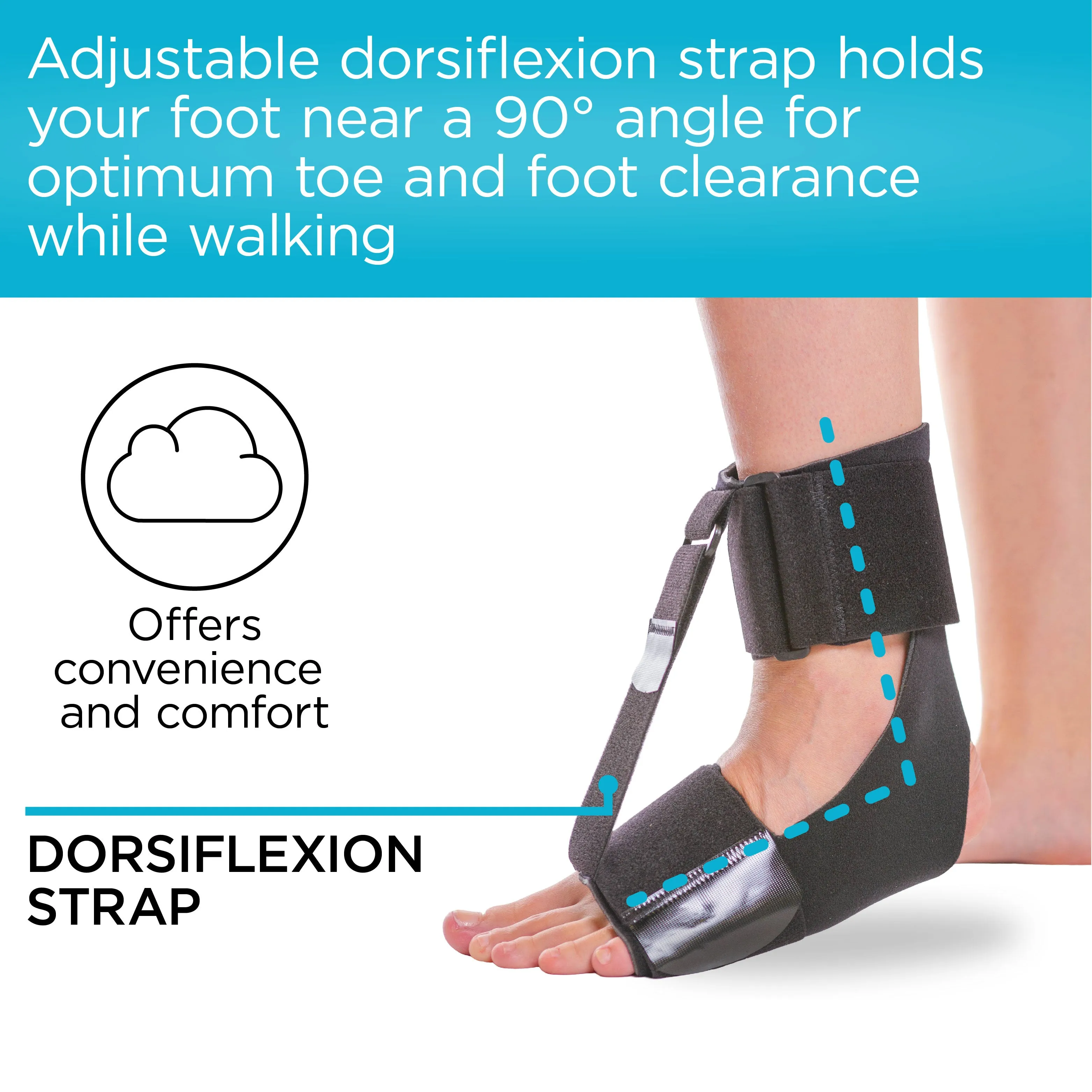 Drop Foot Brace for Sleeping | Adult's and Big Kid's Barefoot AFO Sock for Toe Walking or Neuropathy
