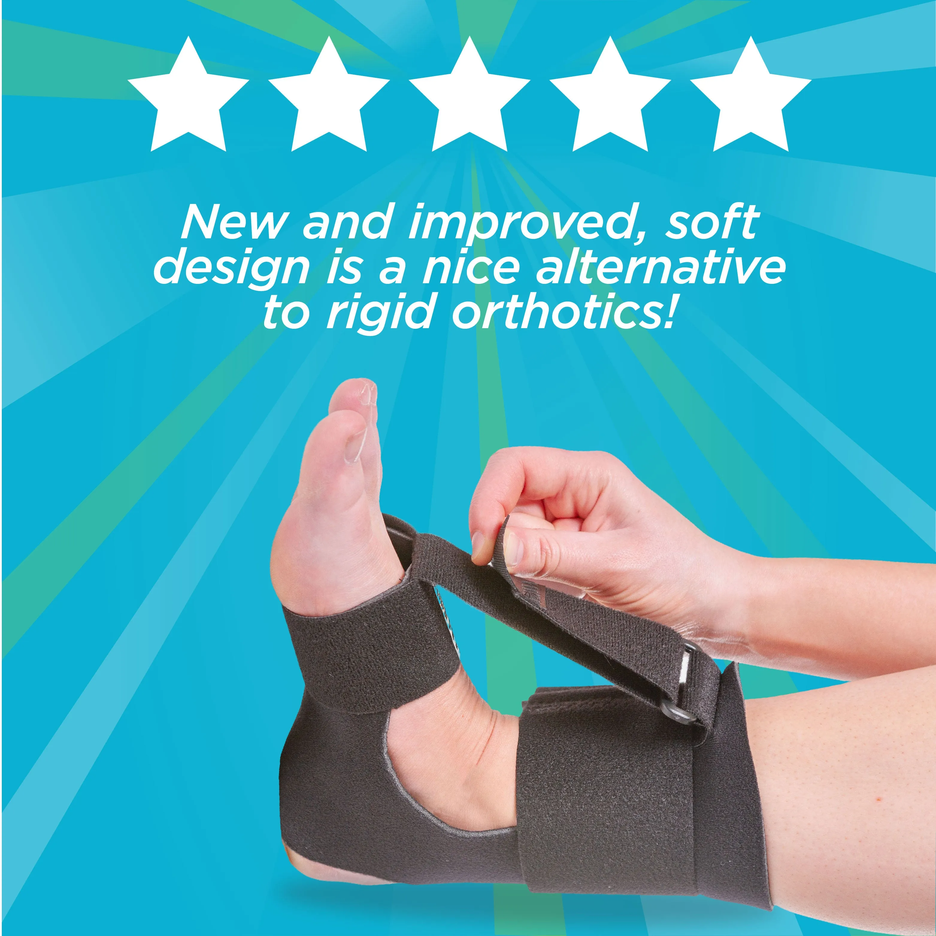 Drop Foot Brace for Sleeping | Adult's and Big Kid's Barefoot AFO Sock for Toe Walking or Neuropathy