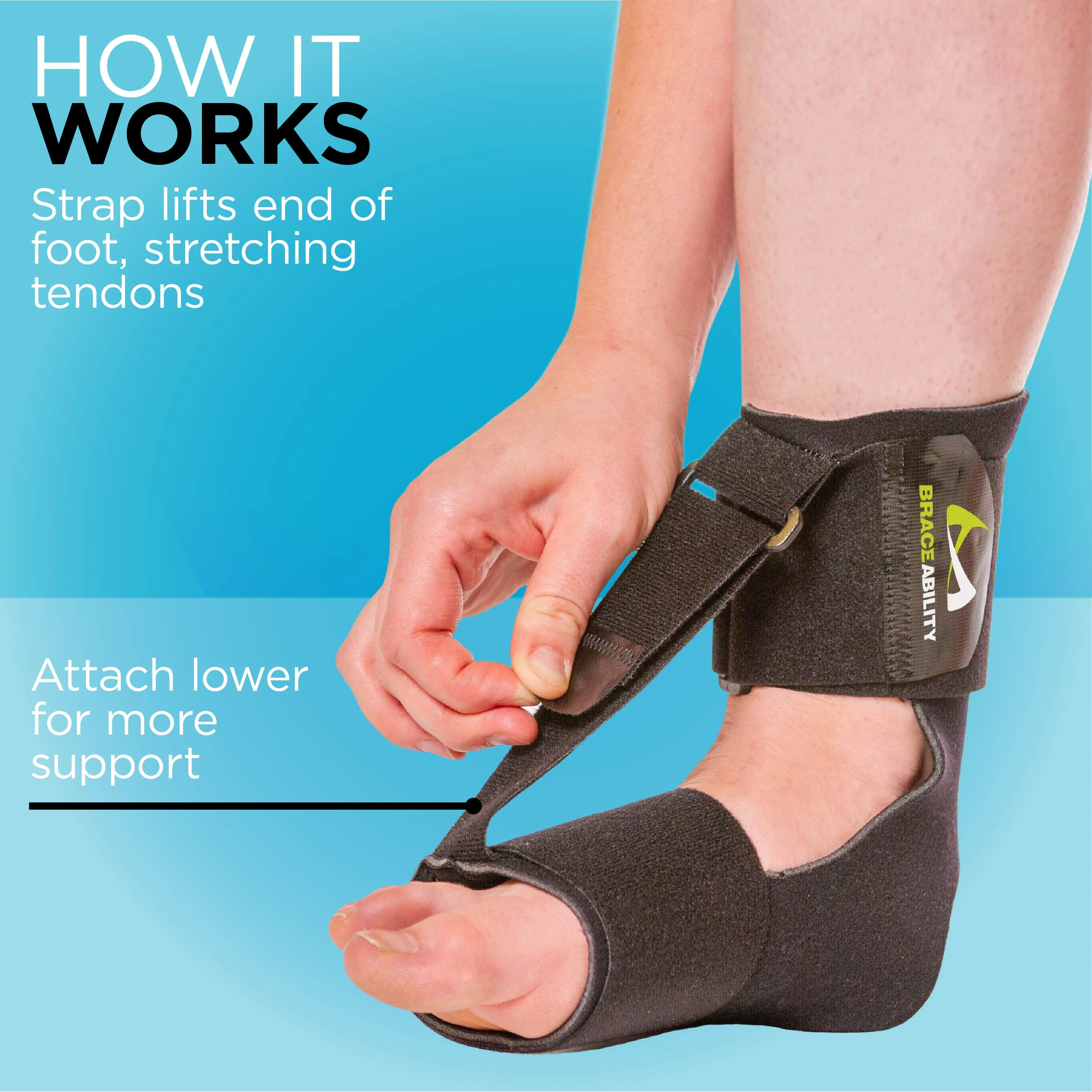Drop Foot Brace for Sleeping | Adult's and Big Kid's Barefoot AFO Sock for Toe Walking or Neuropathy