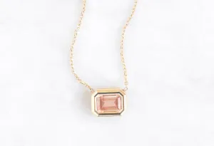 Emerald-Cut Sunstone Necklace