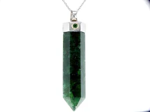 Emerald pencil 14K gold pendant
