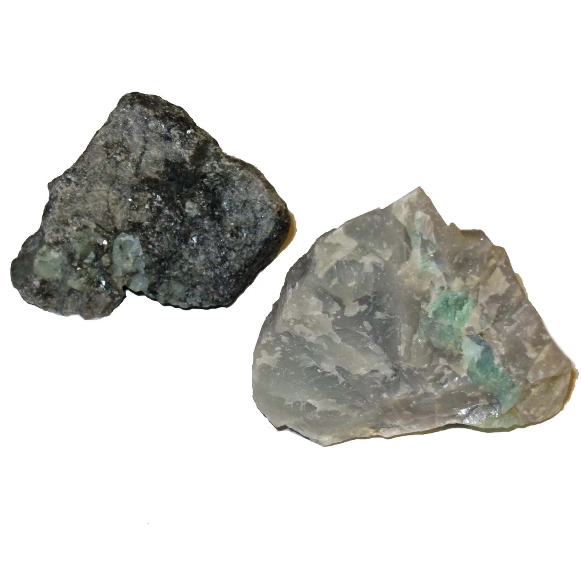 Emerald Raw Crystal Set Double Luck Green Gems