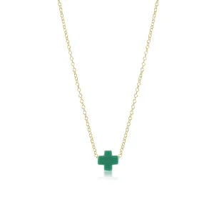 enewton 16" necklace gold - signature cross gold charm emerald