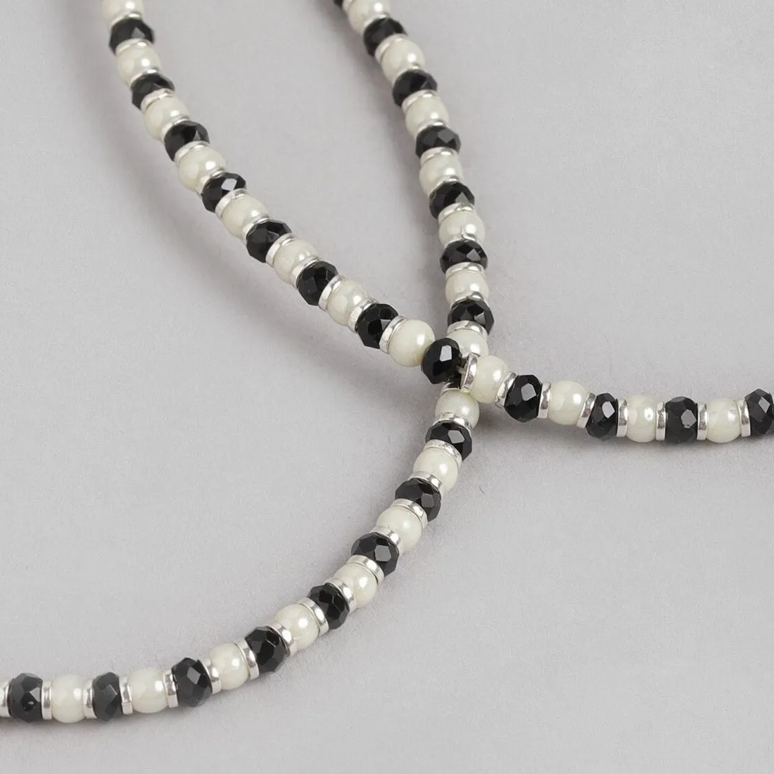 Enigmatic Serenity Rhodium Plated 925 Sterling Silver Anklet