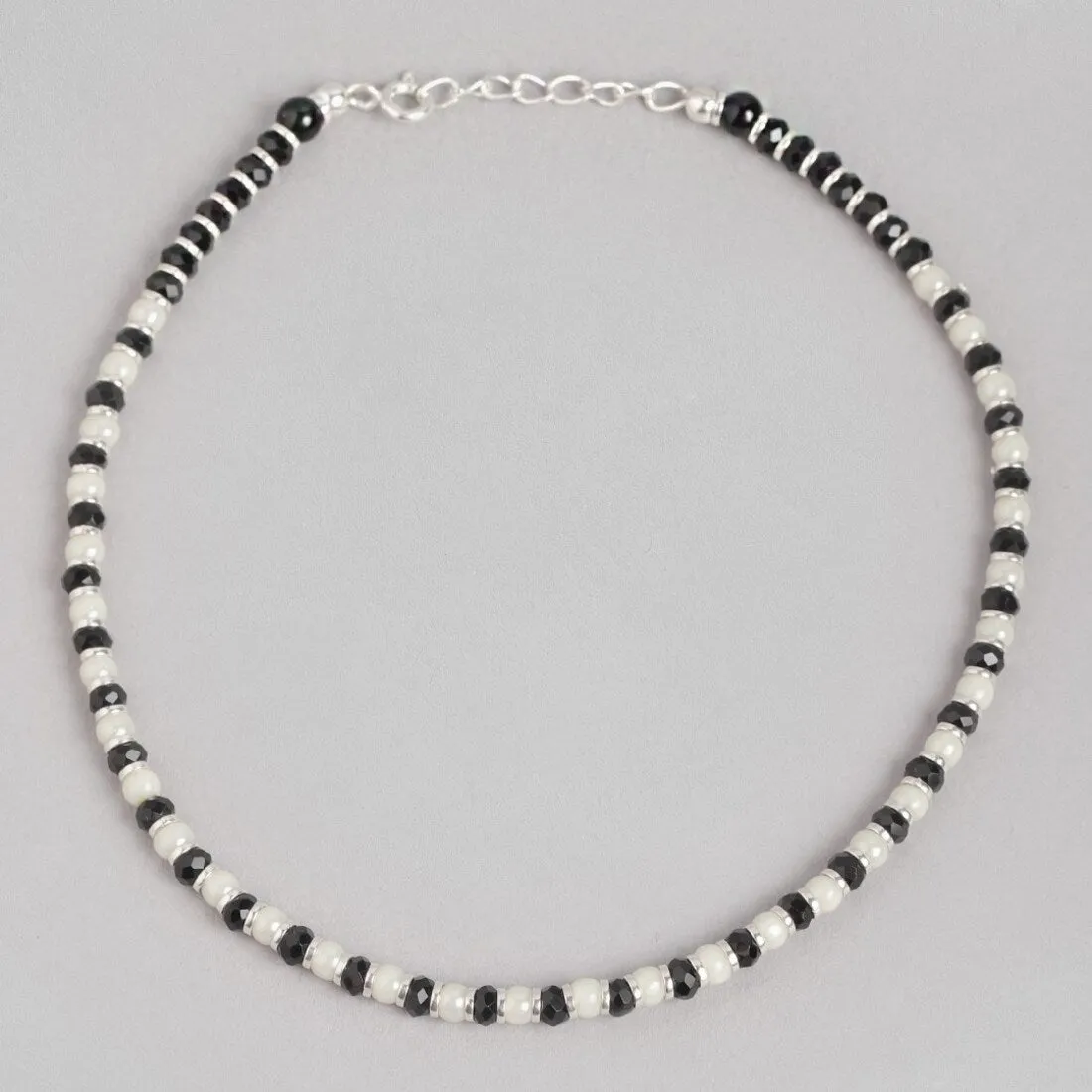 Enigmatic Serenity Rhodium Plated 925 Sterling Silver Anklet