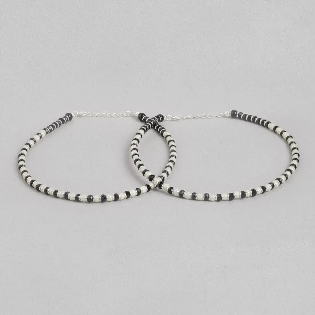 Enigmatic Serenity Rhodium Plated 925 Sterling Silver Anklet