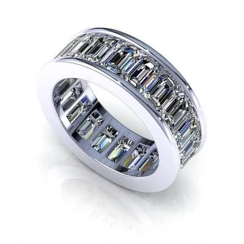 Exclusive 4.00CT Emerald Cut Diamond Eternity Ring in Platinum