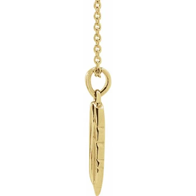 Feather Necklace in 14K Yellow Gold