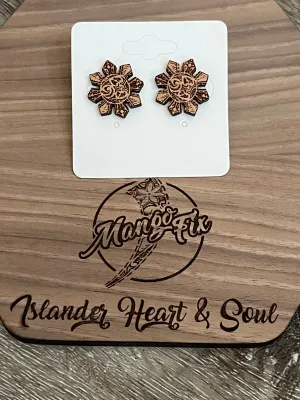 Filipino Tribal Sun Stud Earrings