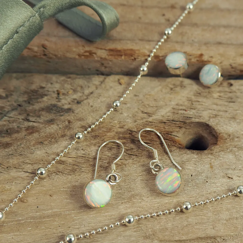 Flinder White Dotty Drop Earrings