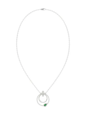 Floral White Gold Pendant Necklace