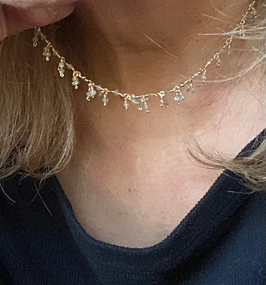 Gemstone Cluster Necklace - Enya