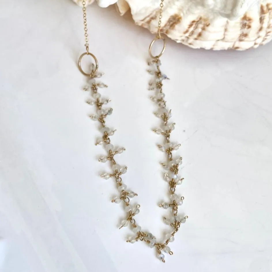 Gemstone Cluster Necklace - Enya