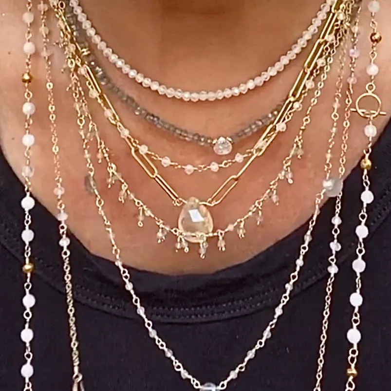 Gemstone Cluster Necklace - Enya