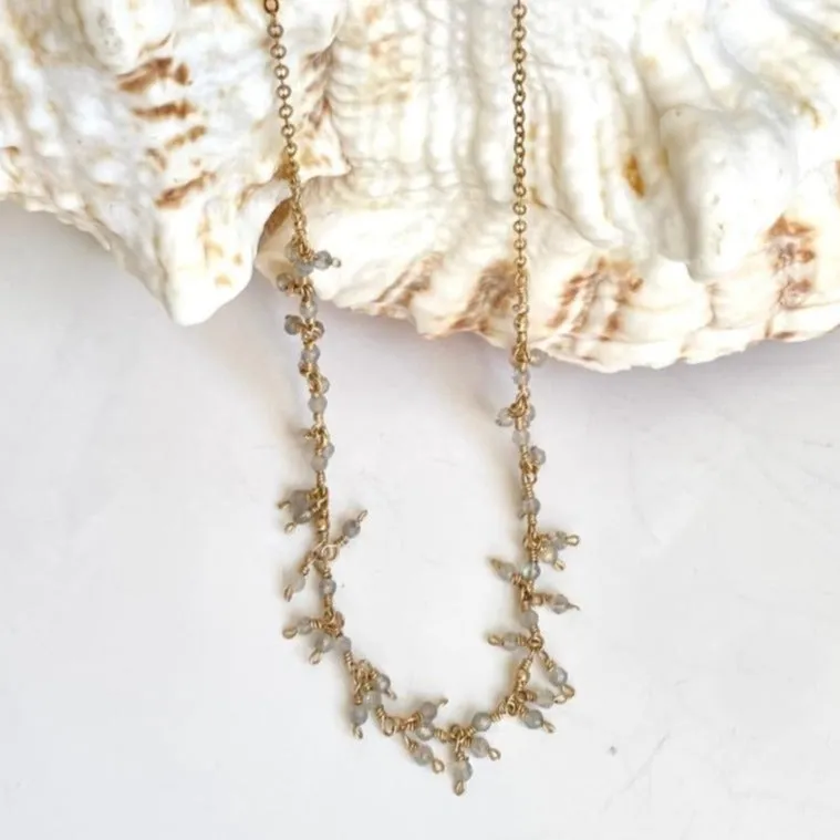 Gemstone Cluster Necklace - Enya