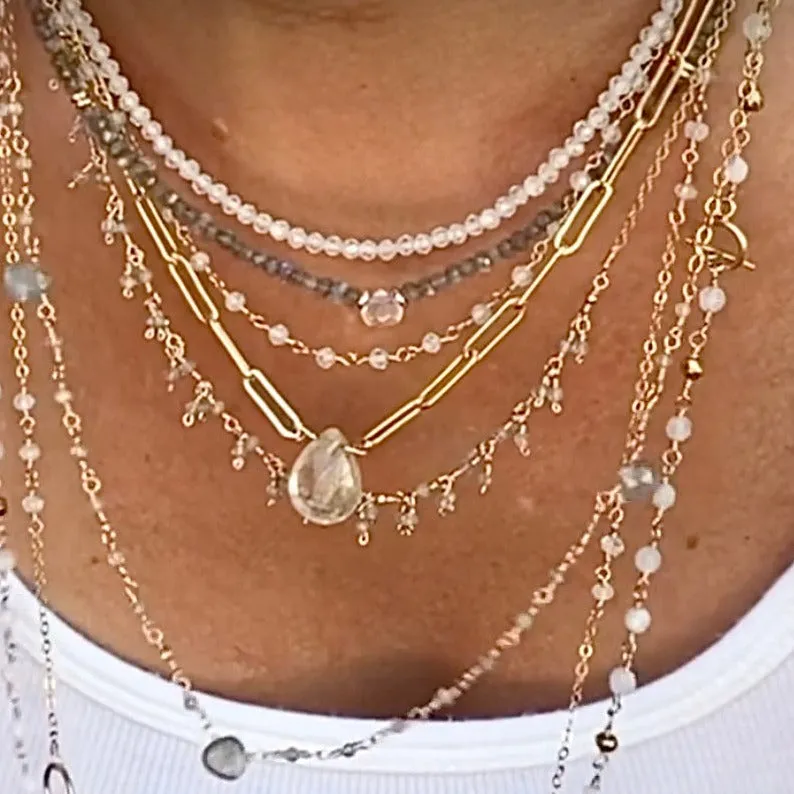 Gemstone Cluster Necklace - Enya