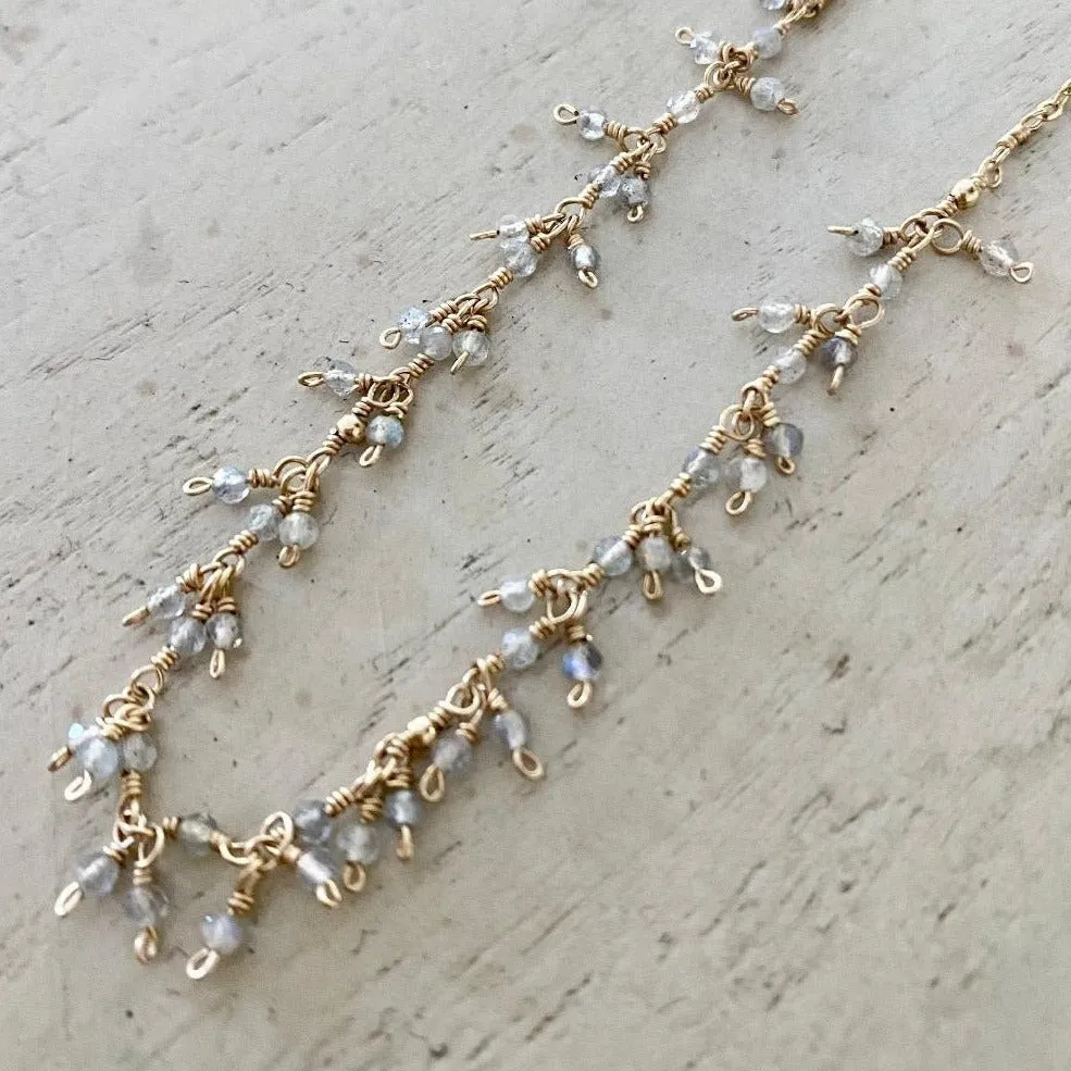 Gemstone Cluster Necklace - Enya