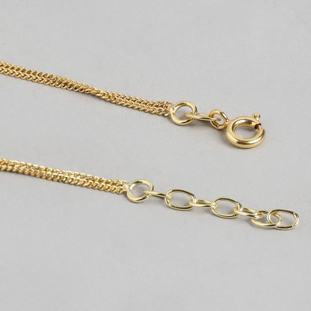 Gilded Infinity Duo 925 Sterling Silver Gold-Plated Chain Anklet